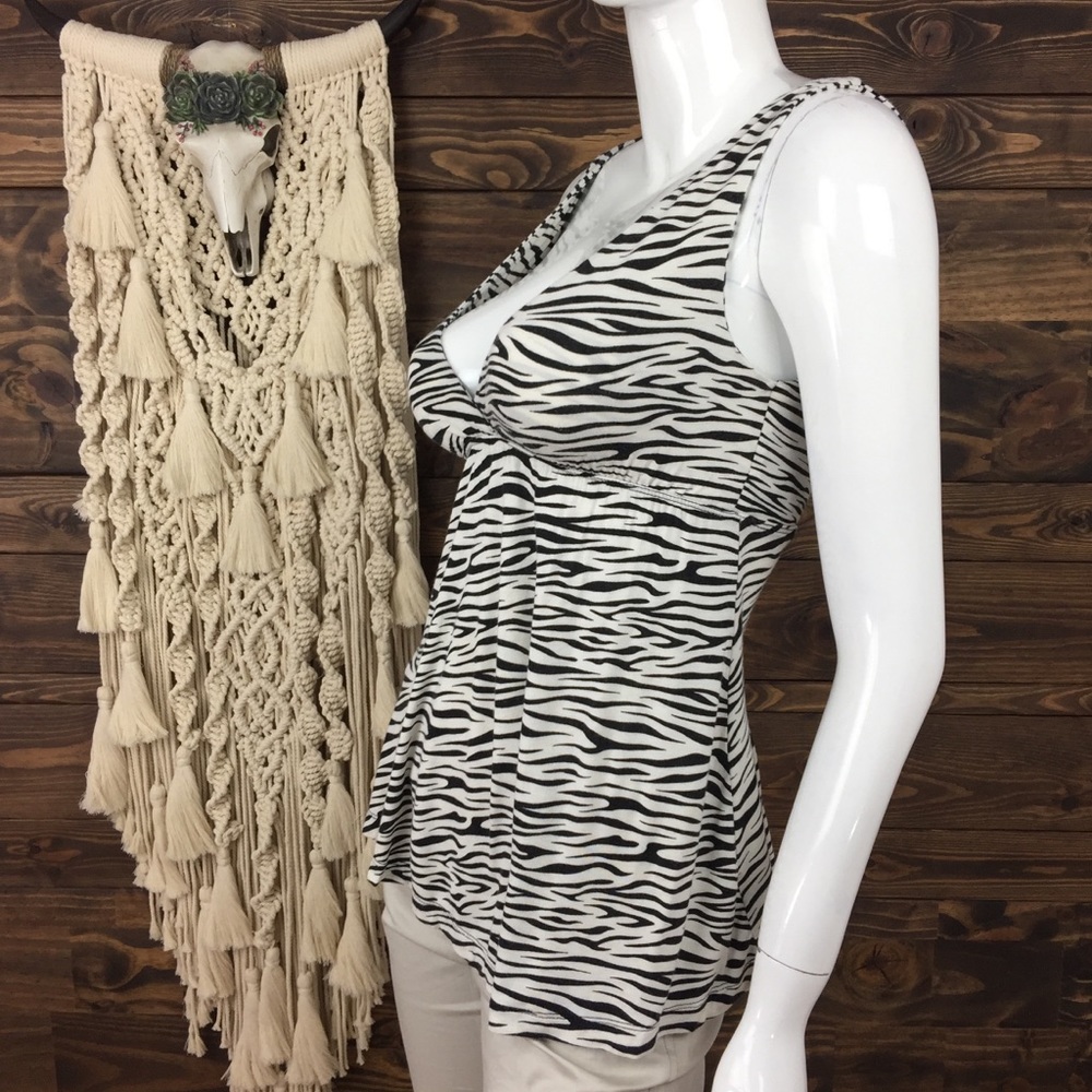 Lemon Tart | Low V Back Babydoll Tank Zebra Print - Picture 3 of 6